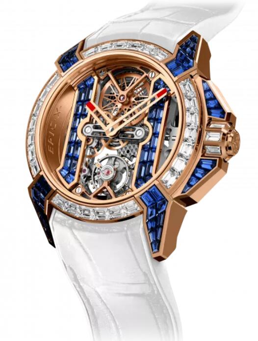 Review Jacob & Co EPIC X BAGUETTE ROSE GOLD - BLUE SAPPHIRE EX820.43.AA.AA.ABARA Replica watch